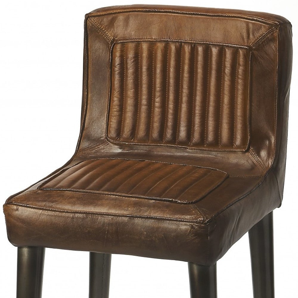 32" Brown And Black Iron Bar Chair Image 8