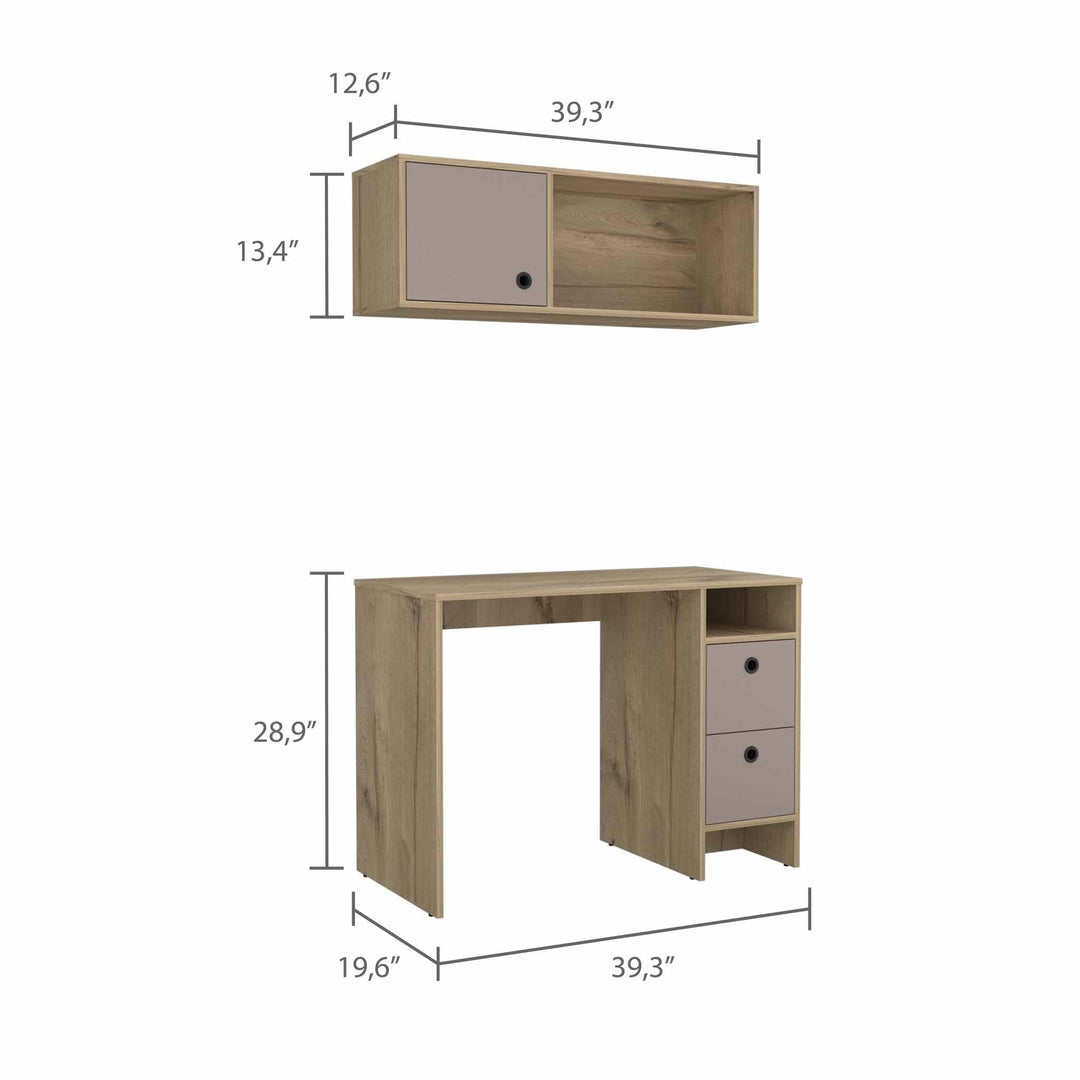 39" Taupe Computer Desk Image 2