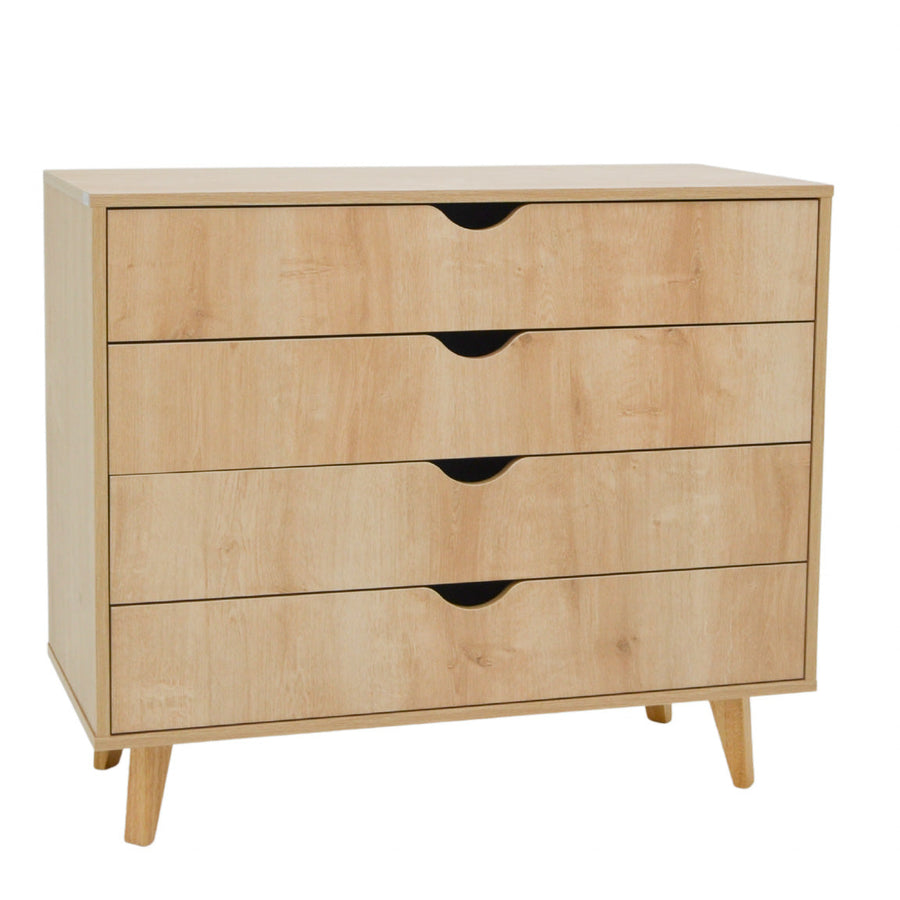 35" Natural Solid Wood Four Drawer Dresser Image 1