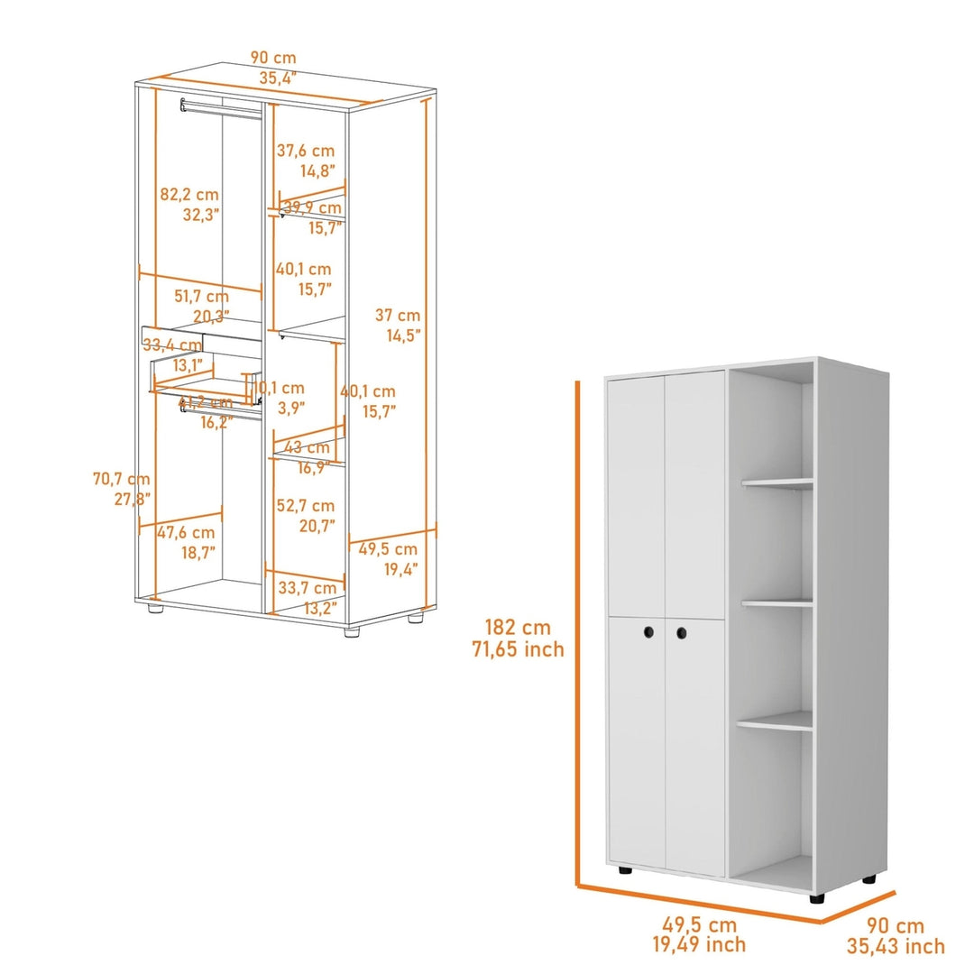 35" White Drawer Dresser Image 3