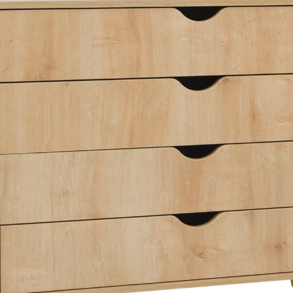 35" Natural Solid Wood Four Drawer Dresser Image 11