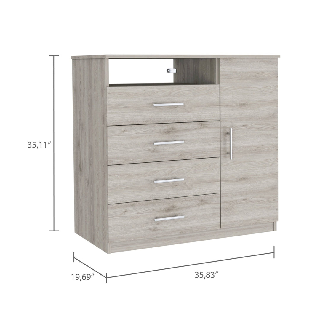 36" Light Gray Four Drawer Dresser Image 2