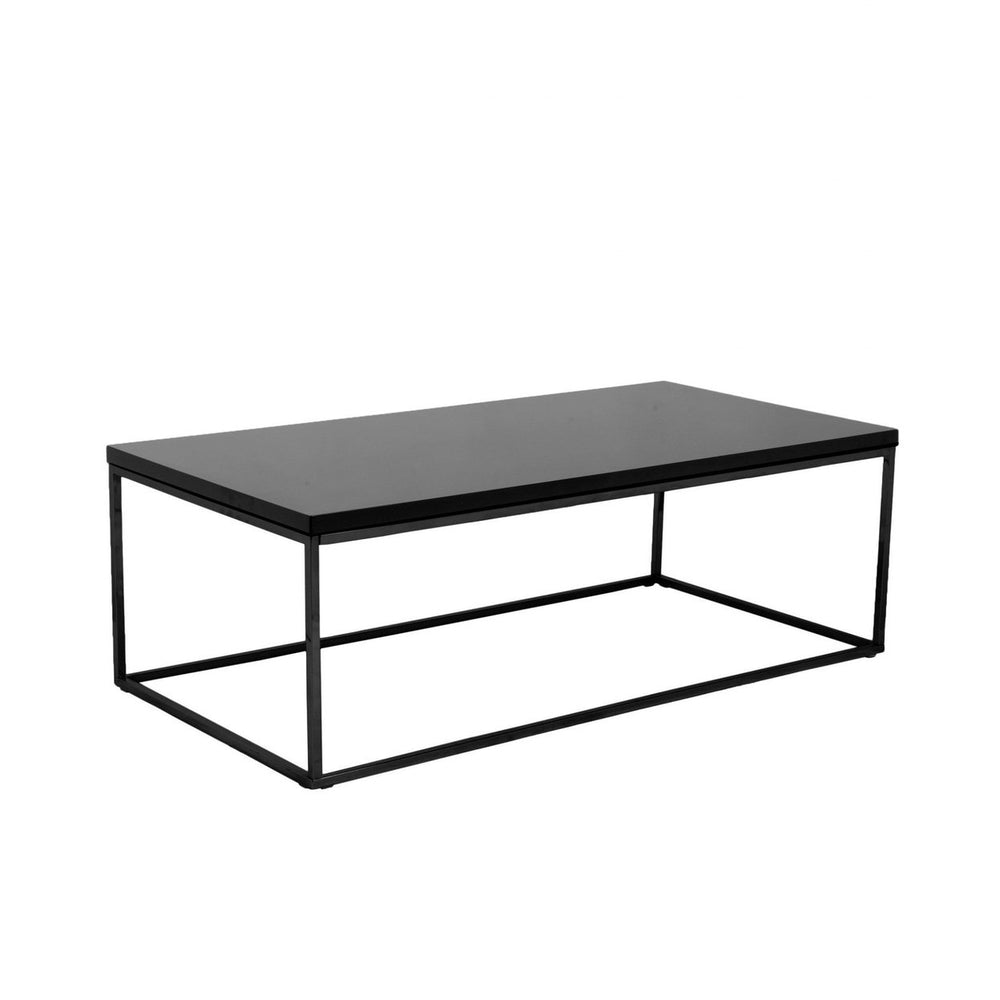 47" Black Metal Coffee Table Image 2