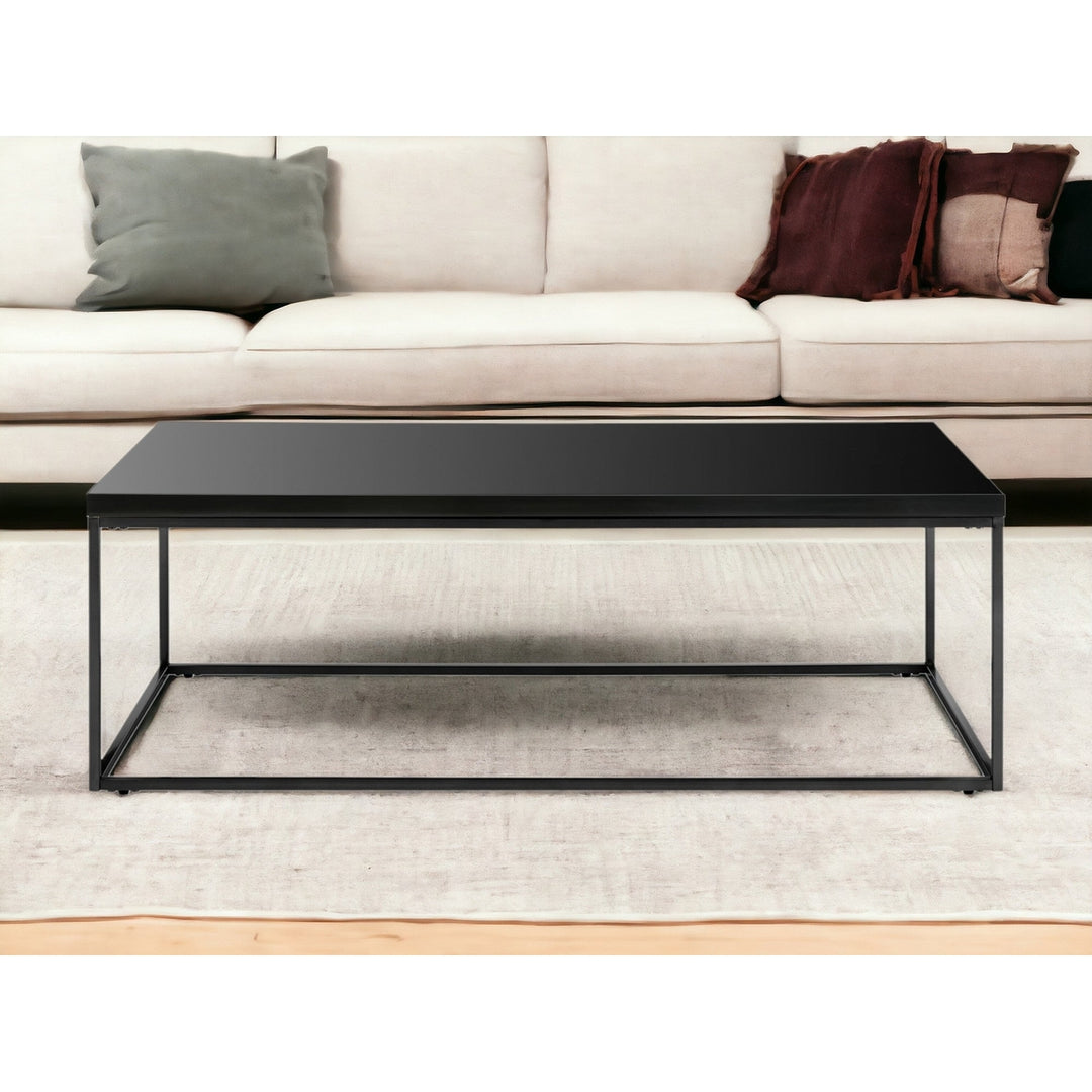 47" Black Metal Coffee Table Image 9