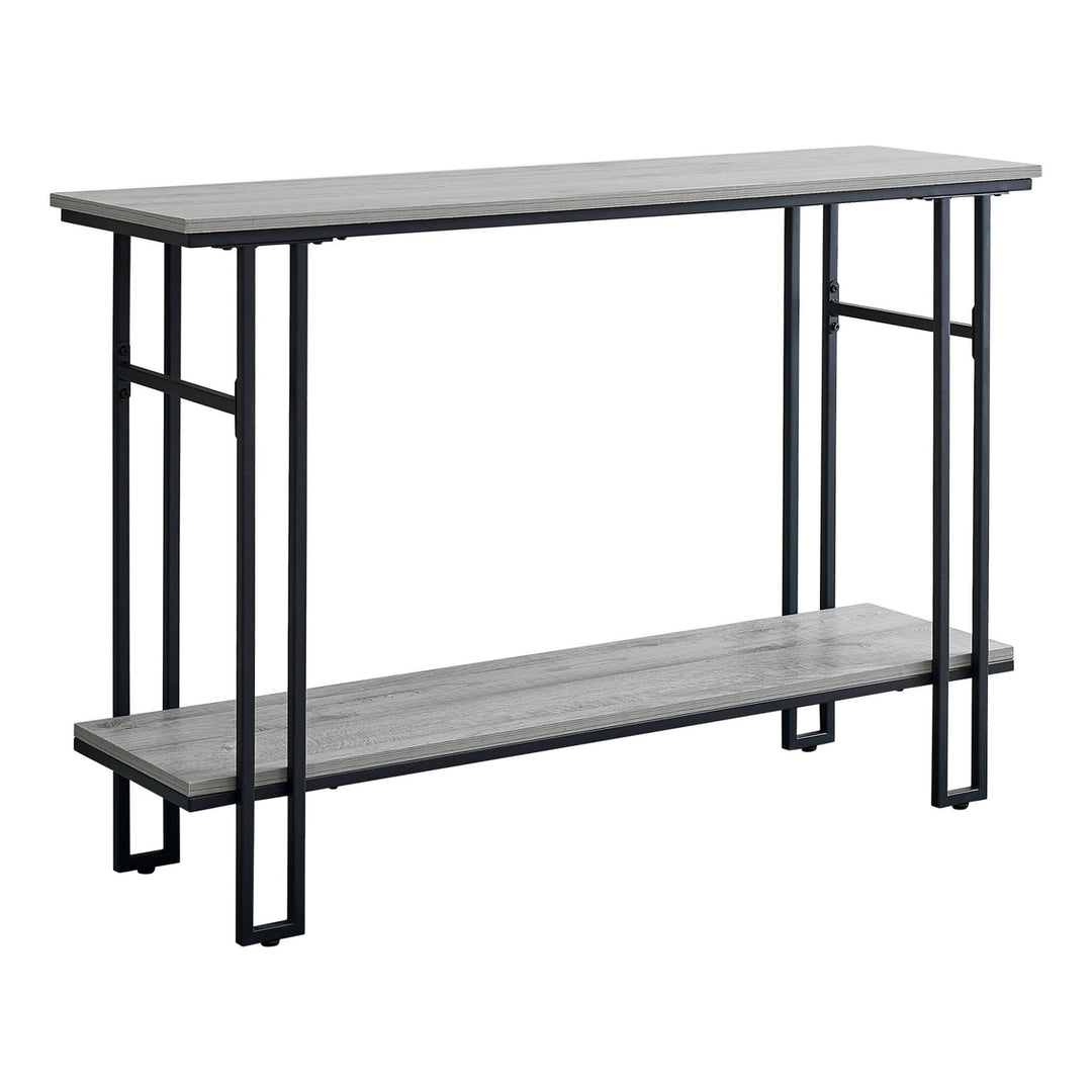 47" Gray And Black Frame Console Table With Storage Image 1