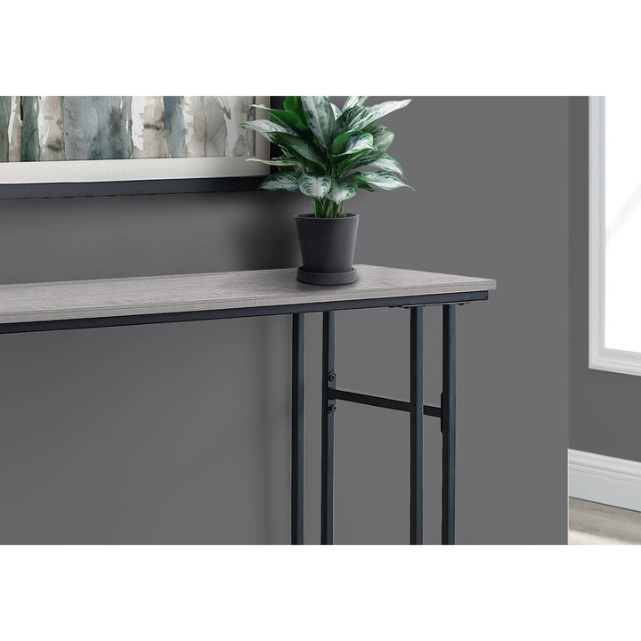 47" Gray And Black Frame Console Table With Storage Image 2