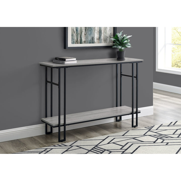 47" Gray And Black Frame Console Table With Storage Image 3