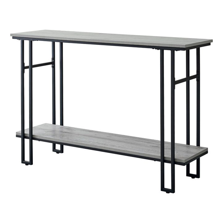 47" Gray And Black Frame Console Table With Storage Image 5