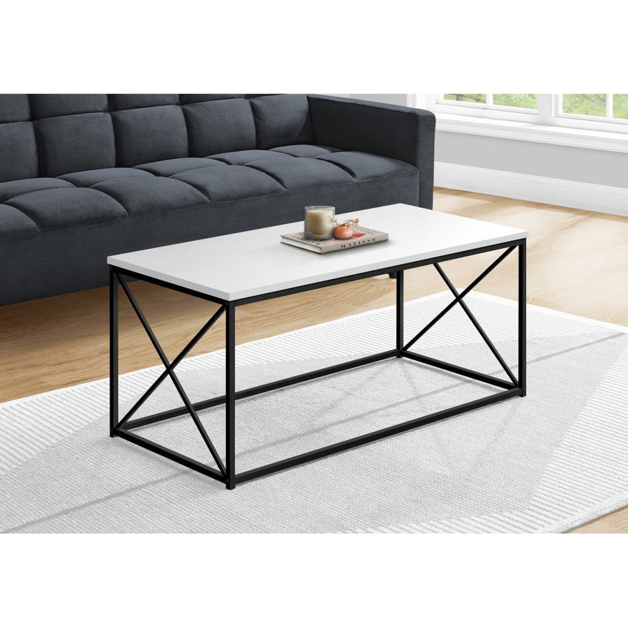 41" White Rectangular Coffee Table Image 1