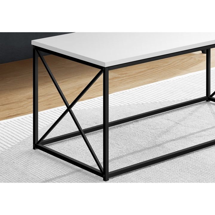 41" White Rectangular Coffee Table Image 3