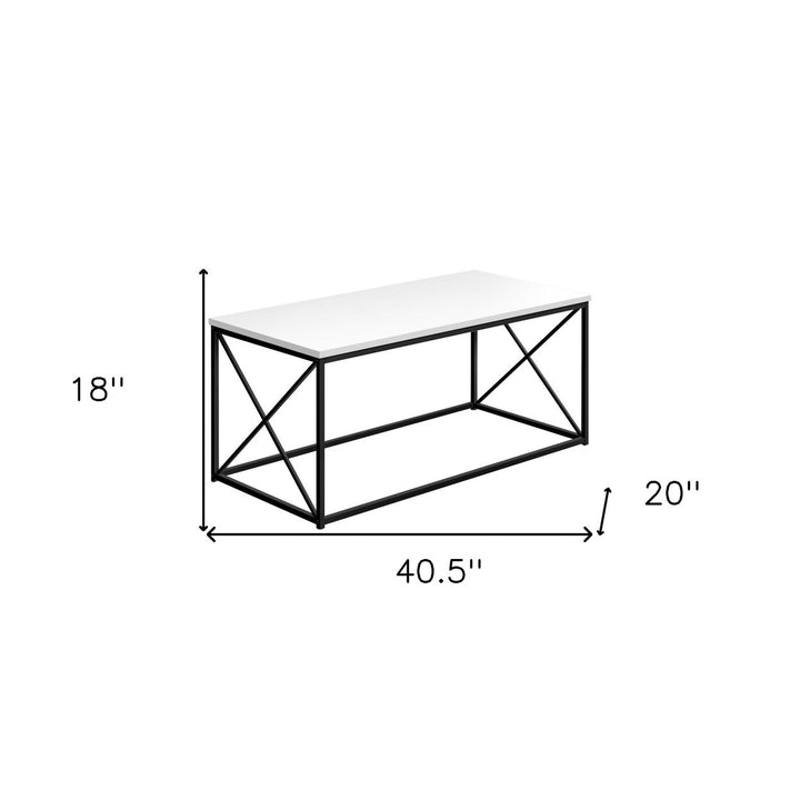 41" White Rectangular Coffee Table Image 5