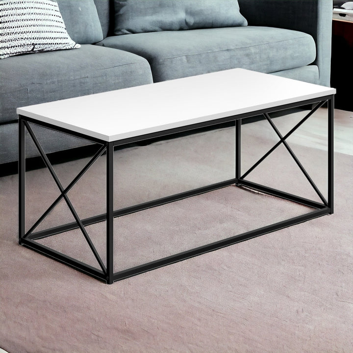 41" White Rectangular Coffee Table Image 6