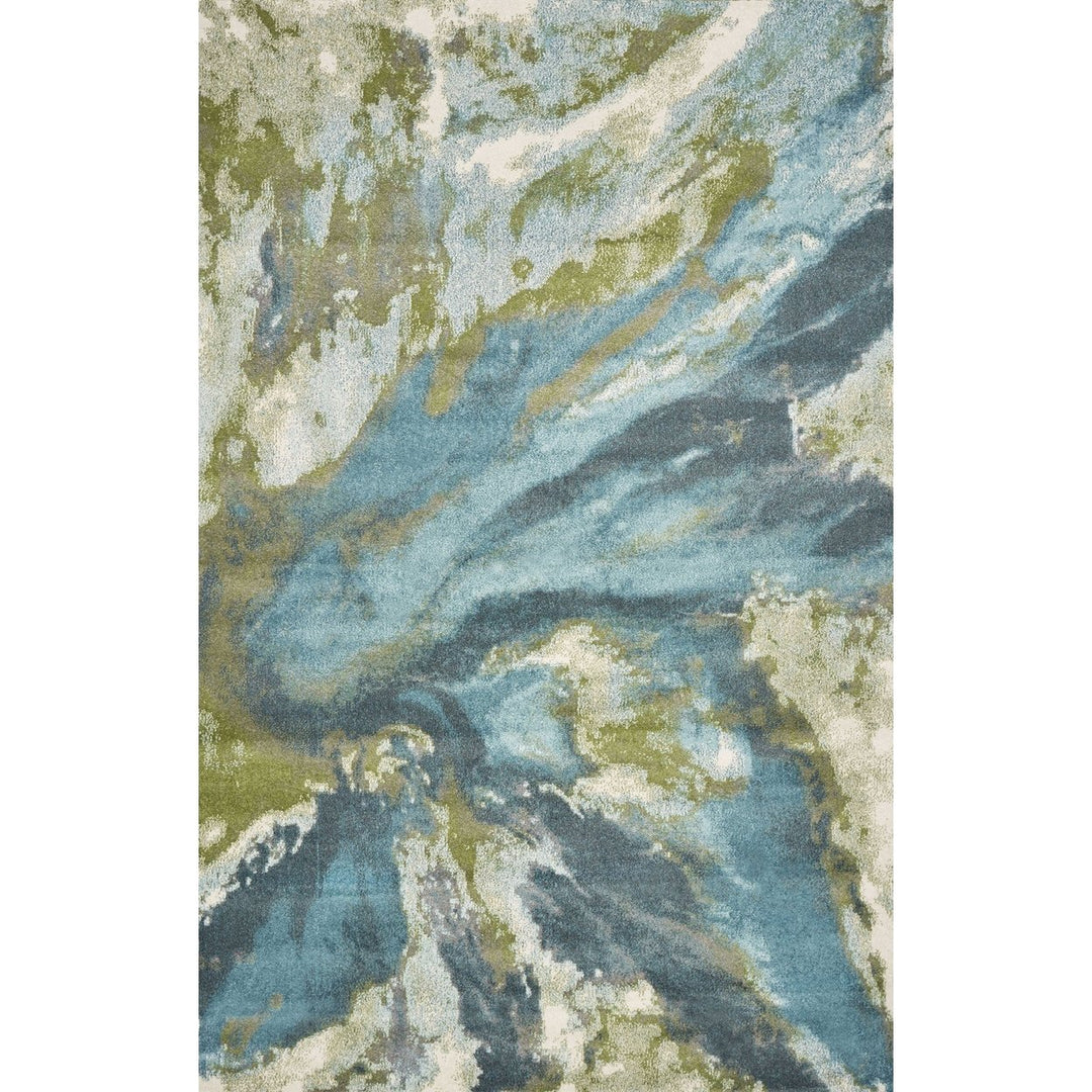 3 X 5 Teal Abstract Splashes Area Rug Image 6