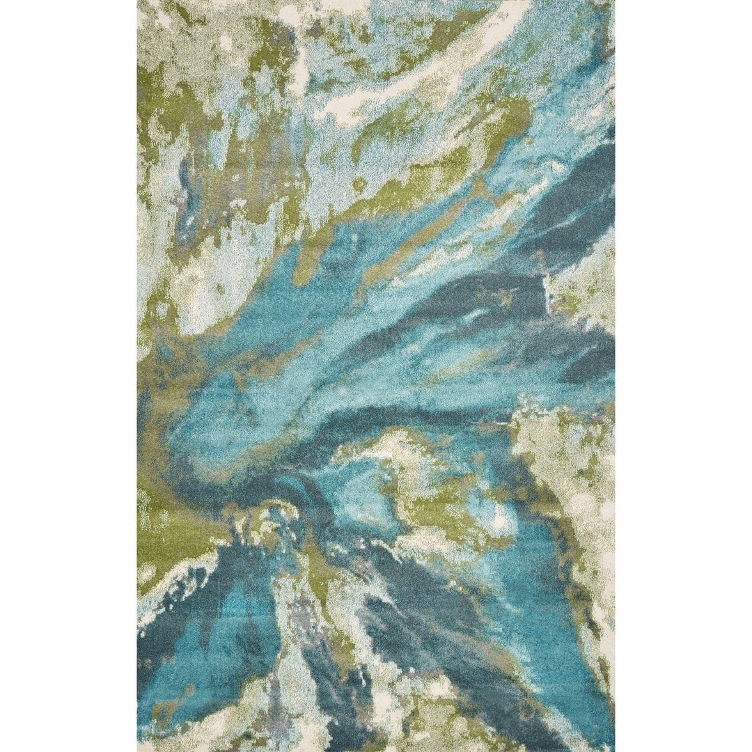 3 X 5 Teal Abstract Splashes Area Rug Image 8