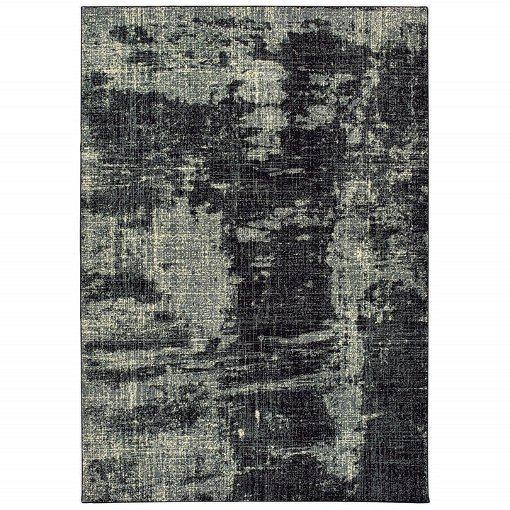 5 X 8 Black Ivory Machine Woven Abstract Indoor Area Rug Image 5