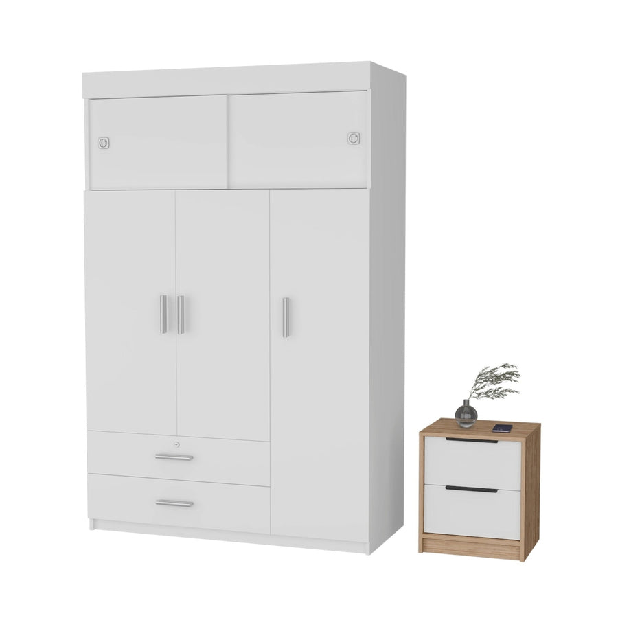 47" White Two Drawer Dresser Image 1