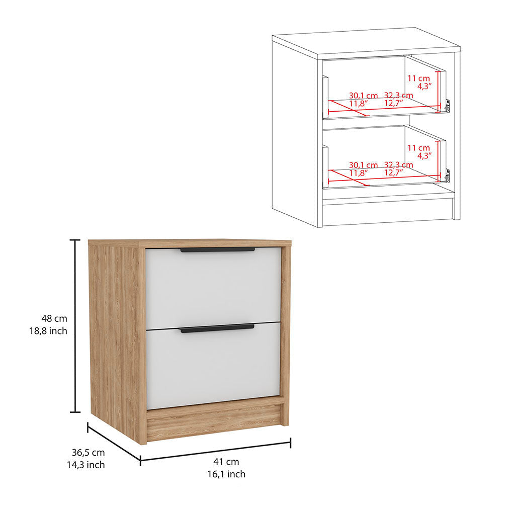 47" White Two Drawer Dresser Image 4