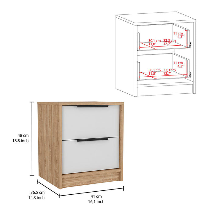 47" White Two Drawer Dresser Image 4