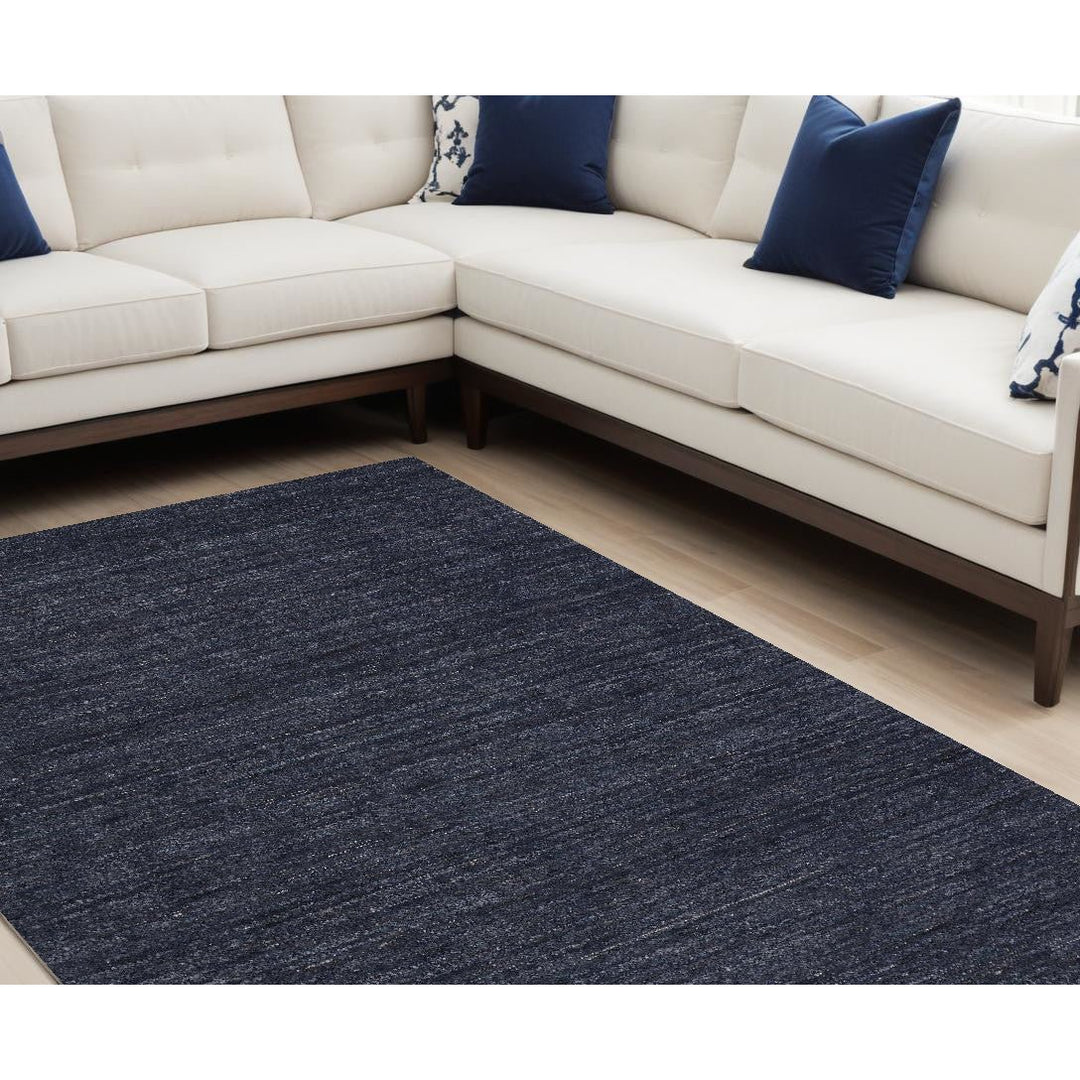 5 x 8 Blue Hand Woven Area Rug Image 1