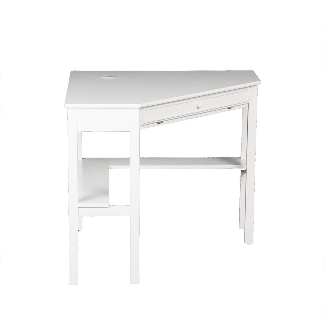 48" White Solid Wood Corner Writing Desk Image 7