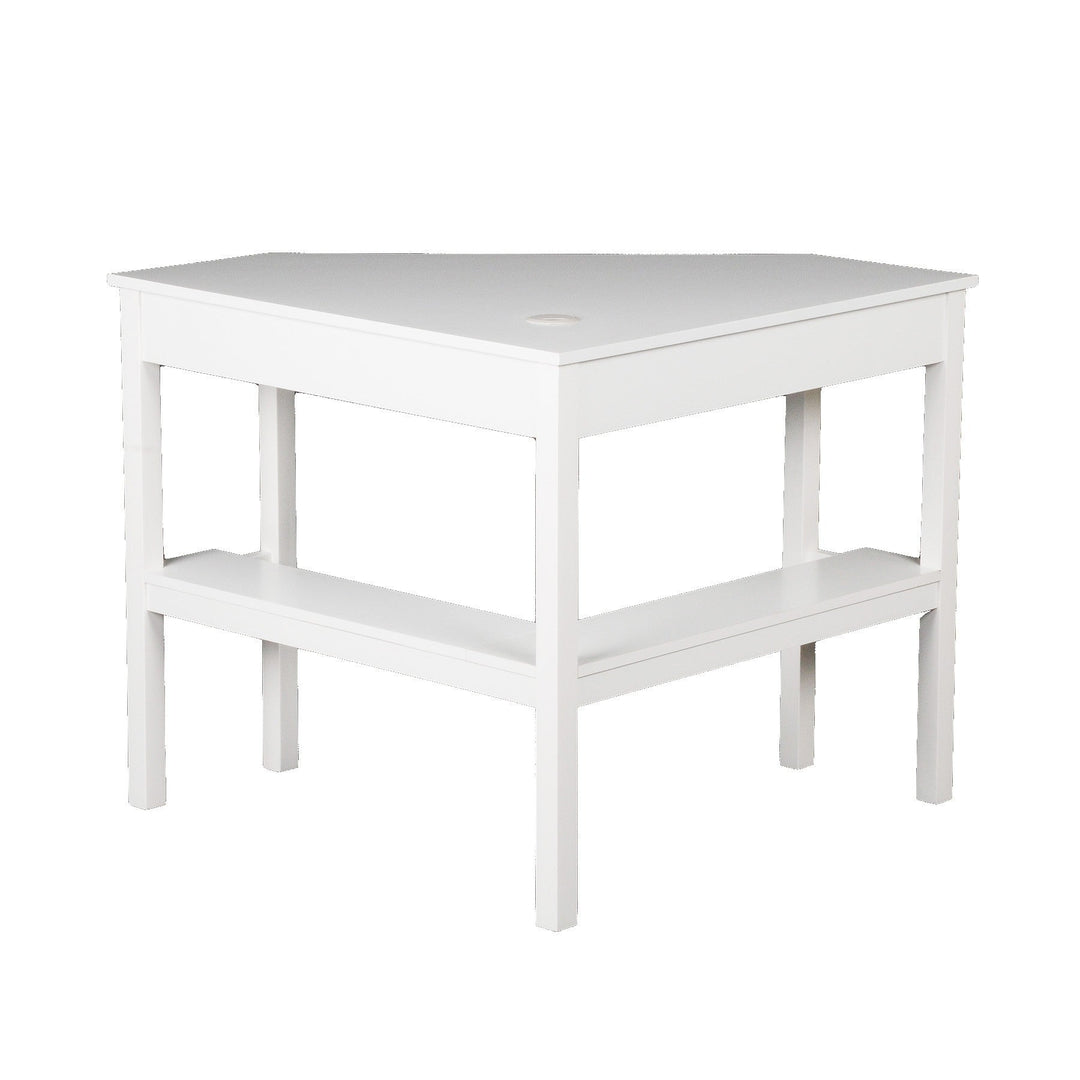 48" White Solid Wood Corner Writing Desk Image 8