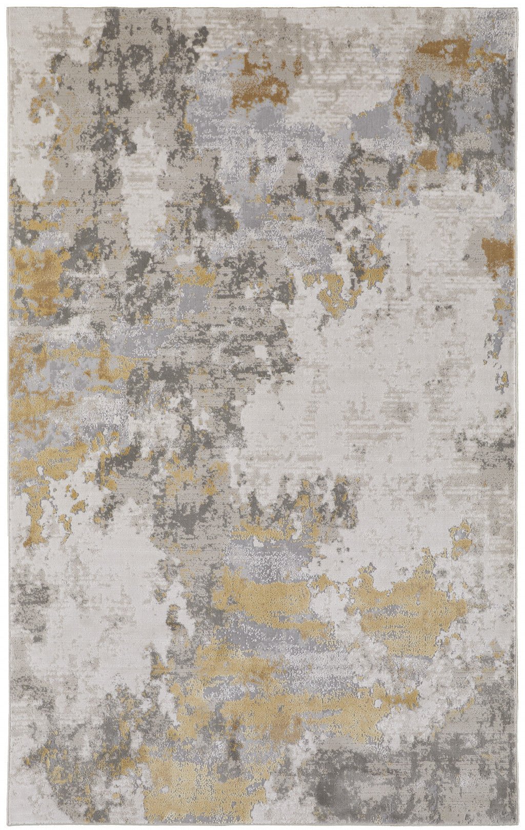 5 X 8 Ivory Gold And Gray Abstract Stain Resistant Area Rug Image 1