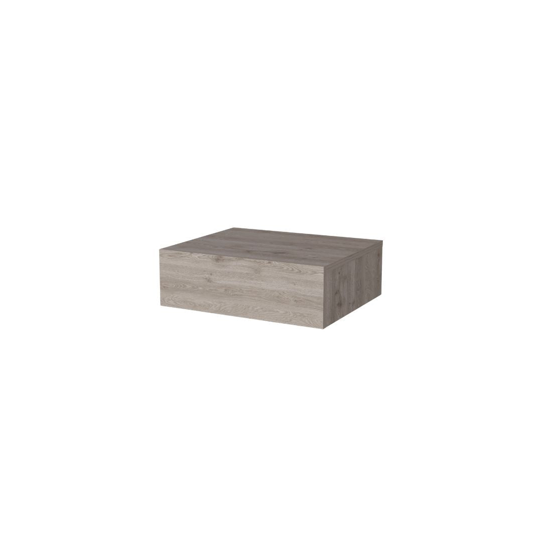 5" Gray One Drawer Faux Wood Floating Nightstand Image 4