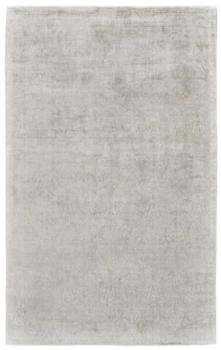 5 X 8 Ivory Gray And Tan Abstract Hand Woven Area Rug Image 1