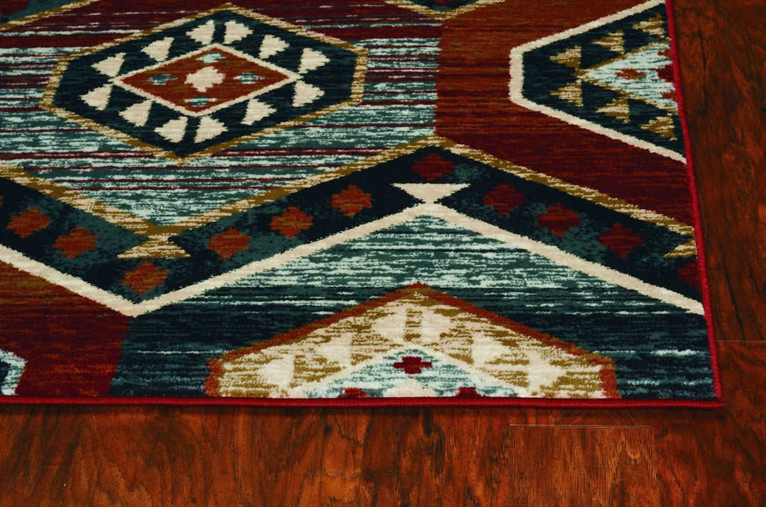 5 X 8 Red Aztec Diamond Area Rug Image 11