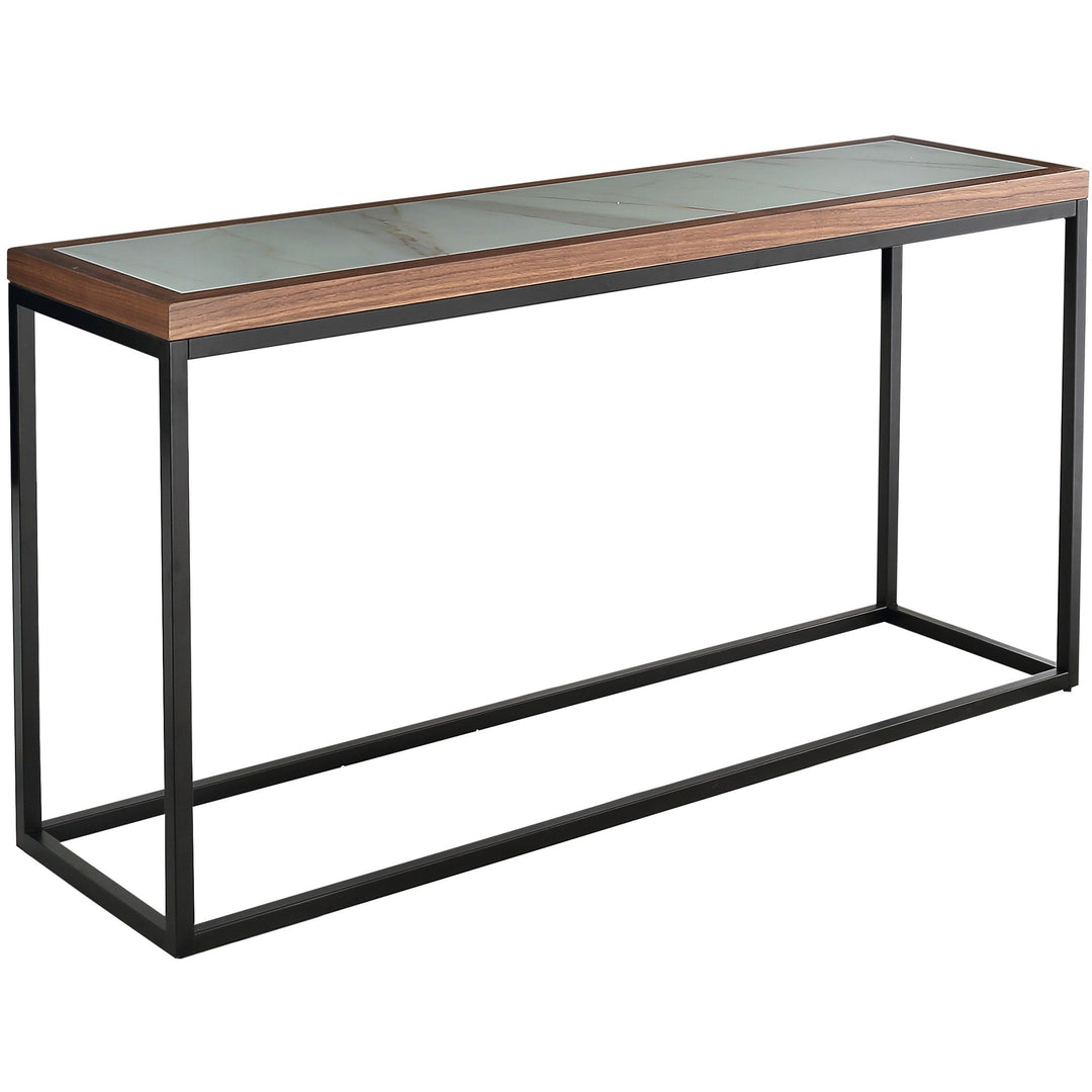 59" Brown and White and Black Glass Frame Console Table Image 3