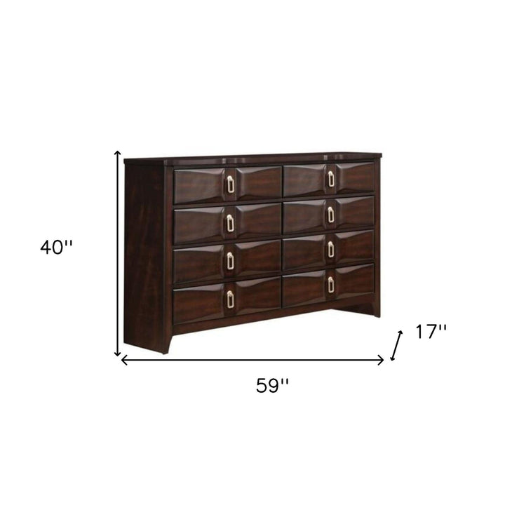 59" Espresso Eight Drawer Double Dresser Image 4