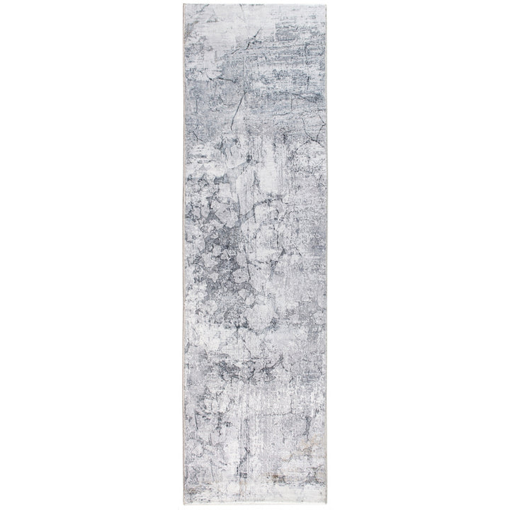 5 x 8 Gray Distressed Marble Area Rug Image 4