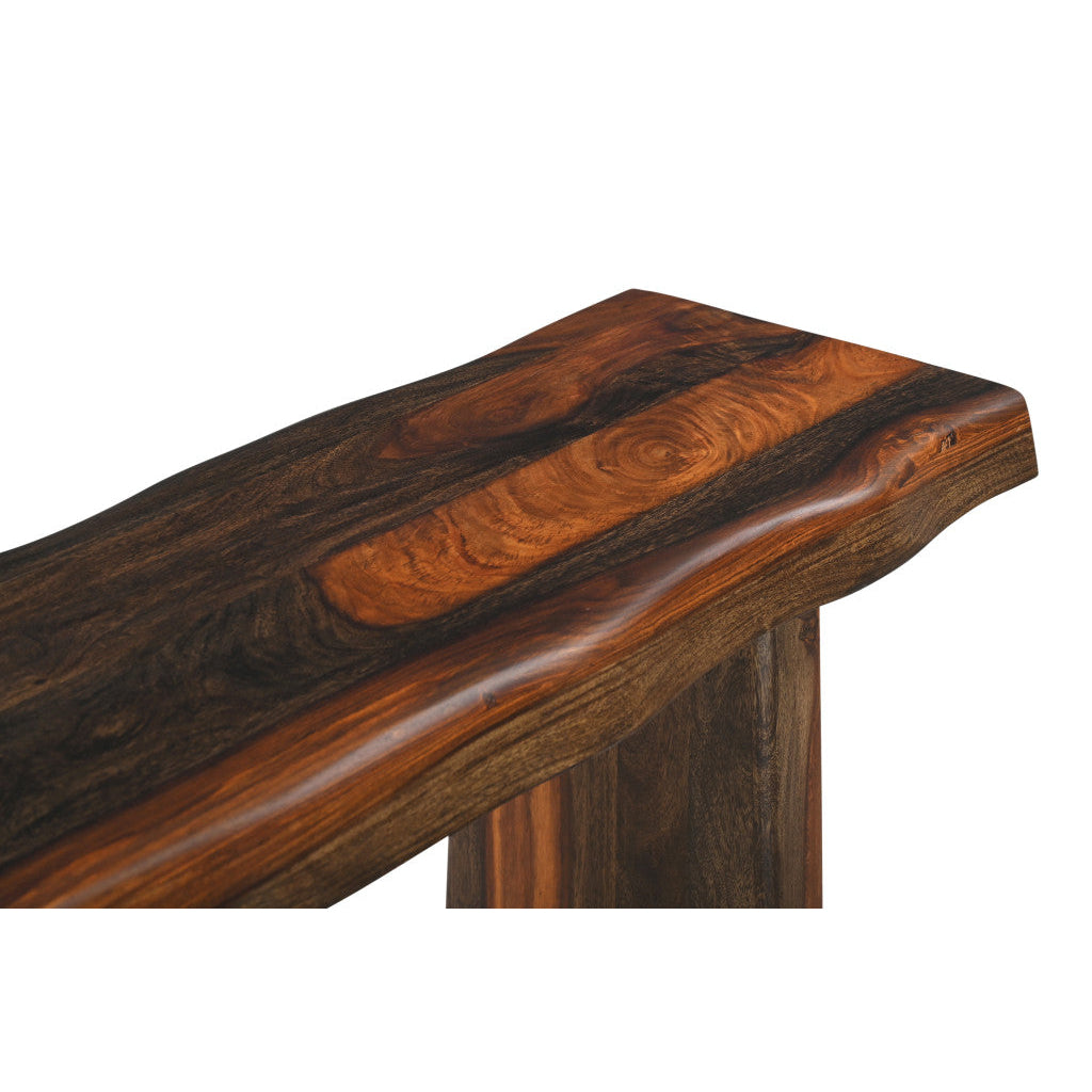 60" Dark Brown Solid Wood Frame Console Table Image 3