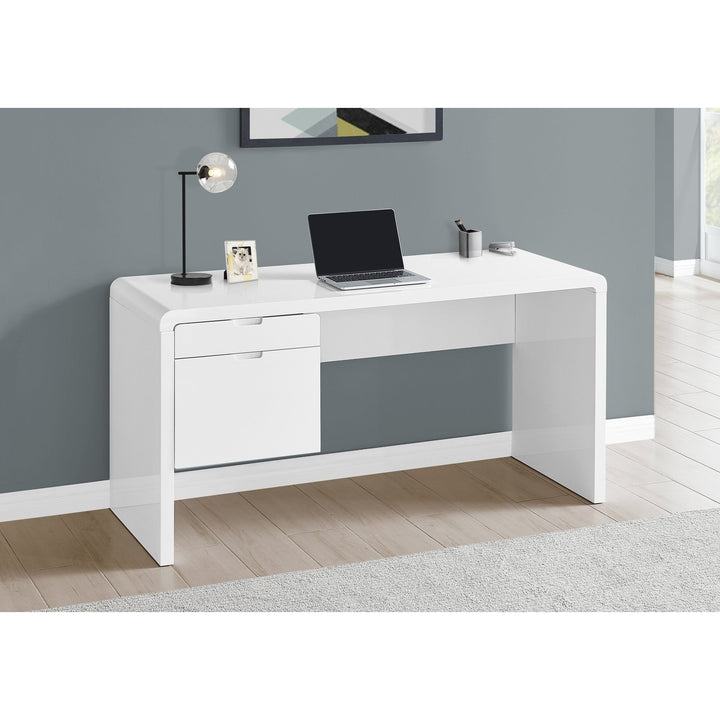 60" White Computer Desk Image 1