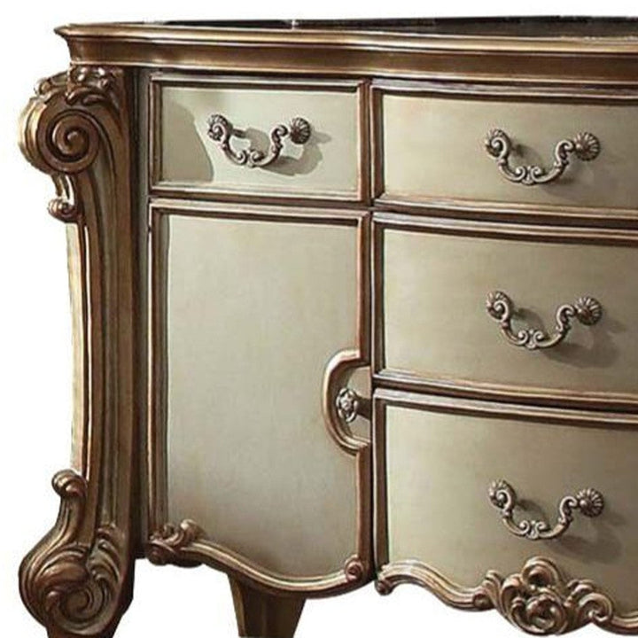 71" Solid Wood Five Drawer Dresser Image 6