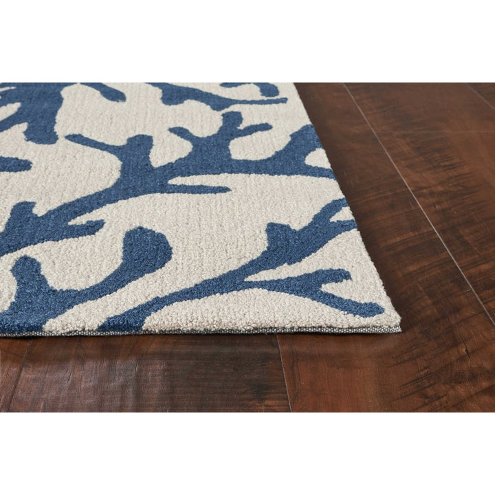 5 X 7 Ivory Or Blue Coral Indoor Area Rug Image 10