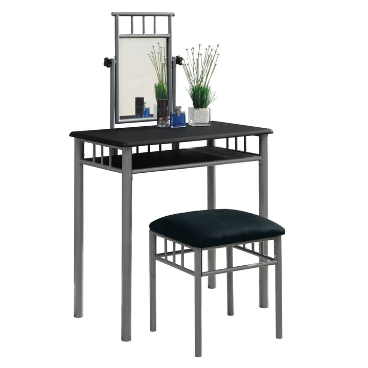 70" Gray Mirrored Nightstand Image 1