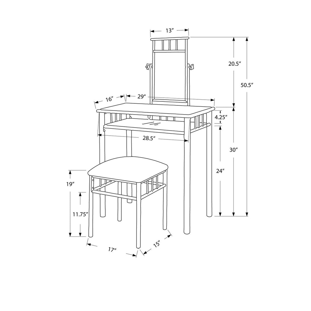 70" Gray Mirrored Nightstand Image 3