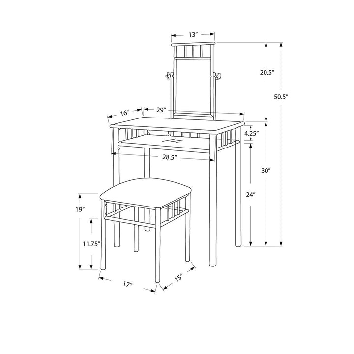 70" Gray Mirrored Nightstand Image 3