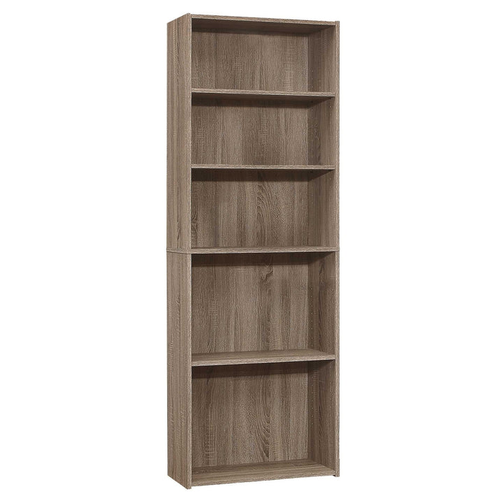 71" Taupe Wood Adjustable Bookcase Image 1