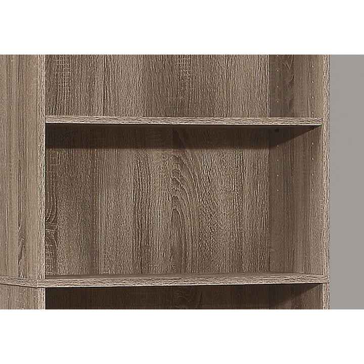 71" Taupe Wood Adjustable Bookcase Image 2