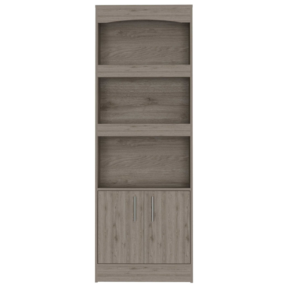 71" Three Tier Bookcase with Two doors Image 2