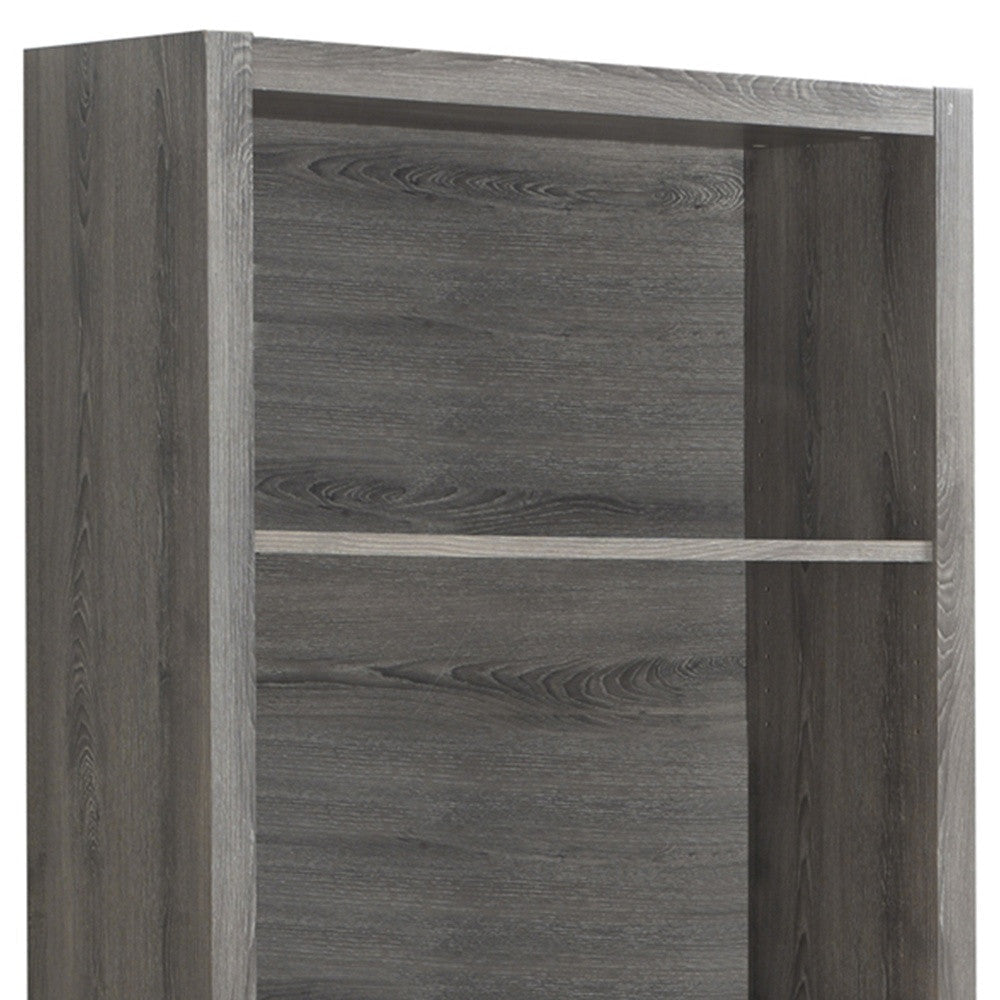 71" Taupe Wood Barrister Bookcase With a drawer Image 5