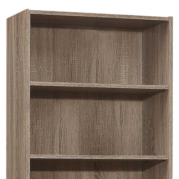 71" Taupe Wood Adjustable Bookcase Image 7