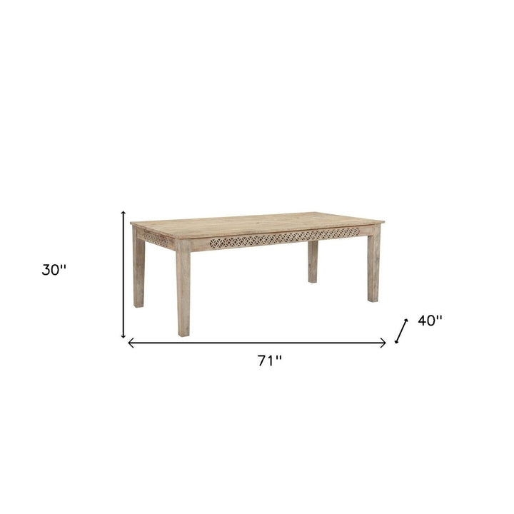 71" White Solid Wood Dining Image 9