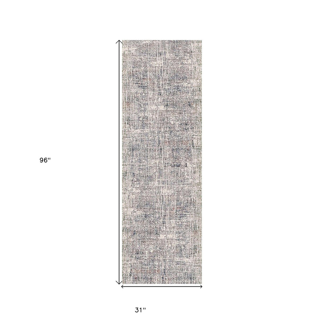 8 x 10 Gray and Orange Abstract Power Loom Area Rug Image 11