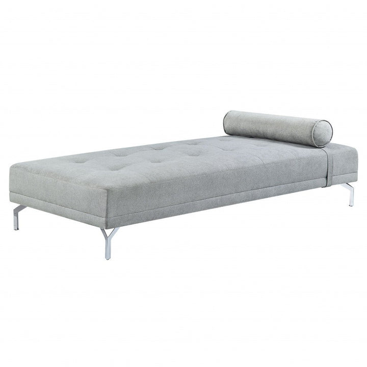 74" Gray Velvet Sofa And Toss Pillow With Black Legs Image 1