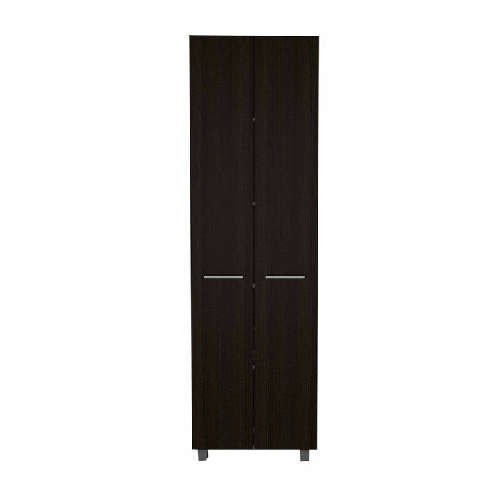 78" Modern Black Pantry Cabinet with Two Full Size Doors Image 2