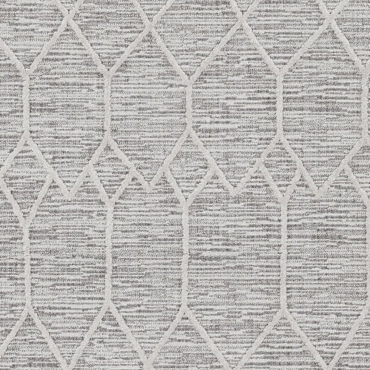 8X11 Ivory Grey Machine Woven Geometric Indoor Area Rug Image 7