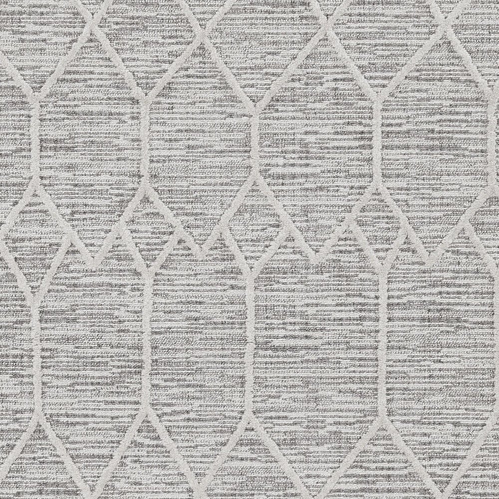 8X11 Ivory Grey Machine Woven Geometric Indoor Area Rug Image 1